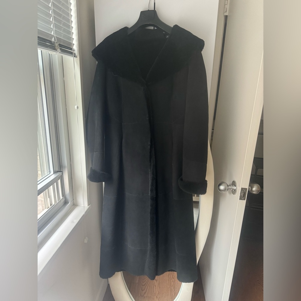 Andrew Marc Black Shearling Coat